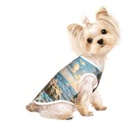 The Seaside Lighthouse Print Pet T-Shirt, Sleeveless Pullover Vest For Small Puppy Kitten Indoor Outdoor Wear