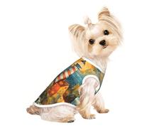 The Seaside Lighthouse Print Pet T-Shirt, Sleeveless Pullover Vest For Small Puppy Kitten Indoor Outdoor Wear