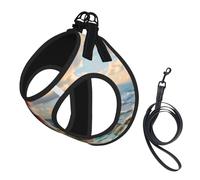 The Seaside Lighthouse Print Reflective No Choke Pet Vest Harness,Adjustable Soft Padded Dog Harness With Easy Control Handle