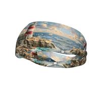 The Seaside Lighthouse Print Sports Sweatband-Workout, Sports, Costume, Running, Fashion and Outdoor Activity