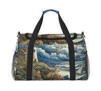 The Seaside Lighthouse Print Travel Foldable Waterproof Lightweight Carry On Luggage Bag with Shoulder Strap