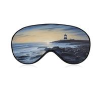 The Seaside Lighthouse Sleep Mask Block Light Eye Sleep Shade Cover Comfortable Lightweight Sleeping Blindfold Soft Breathable Night Eye Cover Adjustable Band Eye Mask for Men Women