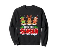 The Season Christmas Three Santa Reindeer Gingerbreads Baker Sweatshirt