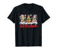 The Season Leopard Xmas Tree Colorful Snowman Gigerbread T-Shirt