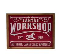 The Seasonal Gift Co. - Red Wall Plaque - Santa's Workshop