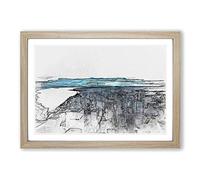 The Seattle Washington Skyline in Abstract Framed Print | A2 Oak Framed Wall Art | Ready to Hang | Abstract Cityscape Picture | Living Room Bedroom Lounge Office