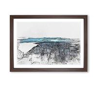 The Seattle Washington Skyline in Abstract Framed Print | A2 Walnut Framed Wall Art | Ready to Hang | Abstract Cityscape Picture | Living Room Bedroom Lounge Office