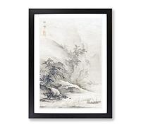 The Second Ode On The Red Cliff By Hashimoto Gaho Asian Japanese Framed Print | A2 Black Framed Wall Art | Ready to Hang | Asian Landscape Picture | Living Room Bedroom Lounge Office