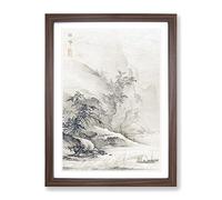 The Second Ode On The Red Cliff By Hashimoto Gaho Asian Japanese Framed Print | A2 Walnut Framed Wall Art | Ready to Hang | Asian Landscape Picture | Living Room Bedroom Lounge Office