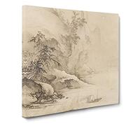 The Second Ode on the Red Cliff by Hashimoto Gaho Canvas Print | Gallery Wrapped 30mm Frame Wall Art | 14x14 inches | Ready to Hang | Asian Landscape Picture | Living Room Bedroom Lounge Office