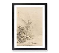 The Second Ode on The Red Cliff by Hashimoto Gaho Framed Print | A2 Black Framed Wall Art | Ready to Hang | Modern Landscape Picture | Living Room Bedroom Lounge Office