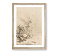 The Second Ode on The Red Cliff by Hashimoto Gaho Framed Print | A2 Oak Framed Wall Art | Ready to Hang | Modern Landscape Picture | Living Room Bedroom Lounge Office