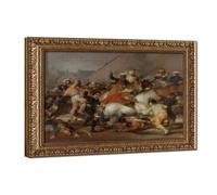 The Second of May by Francisco Goya Impressionism Canvas Wall Art Poster D | for Living Room Aesthetics, Bedroom, Dorm Decor Home Office Decoration Retro Gold Frame-style 12"L x 18"W