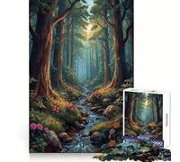 The Secret Forest Stream Jigsaws 1000 Pieces for Adults Brain Challenge Toy Peaceful Time Clear Cut Art Collectible (50x75cm)
