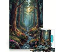 The Secret Forest Stream Jigsaws 1000 Pieces for Adults Brain Challenge Toy Peaceful Time Clear Cut Art Collectible (50x75cm)