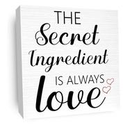 The Secret Ingredient Is Always Love Wooden Box Sign,Home Offic Wood Box Decor for Home 5x5 Inch