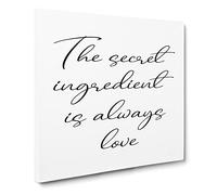 The Secret Ingredient Modern Typography Quote Canvas Print | Gallery Wrapped 30mm Frame Wall Art | 20x20 inches | Ready to Hang | Modern Typography Picture | Living Room Bedroom Lounge Office
