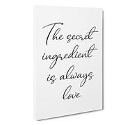 The Secret Ingredient Typography Canvas Print | Gallery Wrapped 30mm Frame Wall Art | 30x20 inches | Ready to Hang | Modern Typography Picture | Living Room Bedroom Lounge Office