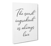 The Secret Ingredient Typography Quote Canvas Print | Gallery Wrapped 30mm Frame Wall Art | 30x20 inches | Ready to Hang | Modern Typography Picture | Living Room Bedroom Lounge Office