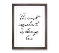 The Secret Ingredient Typography Quote Framed Print | A3 Walnut Framed Wall Art | Ready to Hang | Modern Positive Affirmations Picture | Living Room Bedroom Lounge Office