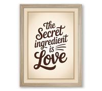 The Secret Ingredient Vintage Framed Wall Art Print A1 (84.1×59.4cm) Oak, Wall Decor for Living Room, Bedroom, Office & Home, Ready to Hang, Art Gift