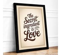 The Secret Ingredient Vintage Framed Wall Art Print A2 (59.4×42cm) Black, Wall Decor for Living Room, Bedroom, Office & Home, Ready to Hang, Art Gift