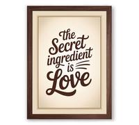 The Secret Ingredient Vintage Framed Wall Art Print A2 (59.4×42cm) Walnut, Wall Decor for Living Room, Bedroom, Office & Home, Ready to Hang, Art Gift