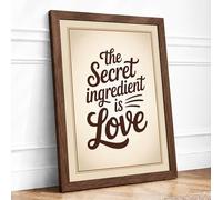 The Secret Ingredient Vintage Framed Wall Art Print A4 Walnut