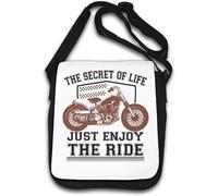 The Secret of Life Just Enjoy The Ride Shoulder Bag White
