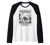 The Secret To Fishing - Fish Where The Fish Are Funny Raglan Baseball Tee