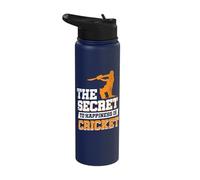The Secret to Happiness is Cricket Stainless Steel Insulated Water Bottle