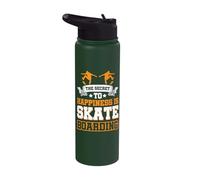 The Secret to Happiness is Skateboarding Stainless Steel Insulated Water Bottle