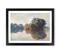 The Seine At Giverny By Claude Monet Classic Painting Framed Print | A4 Black Framed Wall Art | Ready to Hang | Classic Historical Picture | Living Room Bedroom Lounge Office