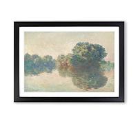 The Seine at Giverny by Claude Monet Framed Print | A2 Black Framed Wall Art | Ready to Hang | Modern Historical Picture | Living Room Bedroom Lounge Office