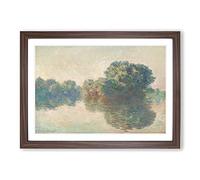 The Seine at Giverny by Claude Monet Framed Print | A2 Walnut Framed Wall Art | Ready to Hang | Modern Historical Picture | Living Room Bedroom Lounge Office