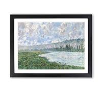 The Seine At Vetheuil By Claude Monet Classic Painting Framed Print | A2 Black Framed Wall Art | Ready to Hang | Classic Historical Picture | Living Room Bedroom Lounge Office