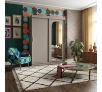 The Selfie 150 Sliding Mirror Wardrobe 2 Door System With Profiles Large Storage Capacity Hanging Rail Cashmere