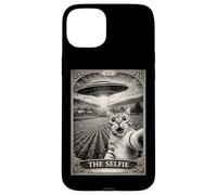 The Selfie Cat Tarot Card UFO Alien Sci Fi Parody Invasion Case for iPhone 15 Plus