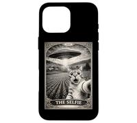 The Selfie Cat Tarot Card UFO Alien Sci Fi Parody Invasion Case for iPhone 16 Pro Max