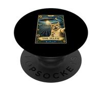 The Selfie Cat Tarot Card UFO Alien Sci Fi Parody Invasion PopSockets Adhesive PopGrip