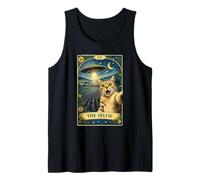 The Selfie Cat Tarot Card UFO Alien Sci Fi Parody Invasion Tank Top