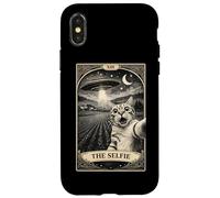 The Selfie Cat Tarot Card UFO Invasion Alien Cat Lover Case for iPhone X/XS