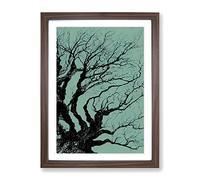 The Sensational Tree Framed Print | A2 Walnut Framed Wall Art | Ready to Hang | Modern Floral Picture | Living Room Bedroom Lounge Office