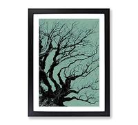 The Sensational Tree Framed Print | A4 Black Framed Wall Art | Ready to Hang | Modern Floral Picture | Living Room Bedroom Lounge Office
