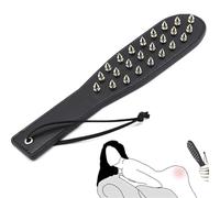 The Sensory Explorer's Paddle, Double-Sided Leather Flogger for Couples with Rivet & Smooth Surfaces, Adjustable Strap for Controlled Spanking, BDSM & Bondage Play