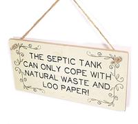 The Septic Tank Can Only Cope with Natural Waste and Loo Paper Plaque - Guest Room Airbnb Signs