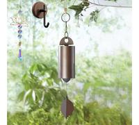 The Serenity Bell, 2025 New Deep Resonance Serenity Bell, Small Metal Unique Retro Hanging Windchimes Outdoors, Large Cylinder Deep Tone Wind Chimes for Outside Garden Patio Decorations(Small)