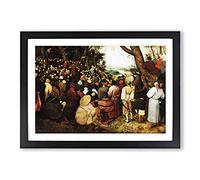 The Sermon of Saint John The Baptist by Pieter Bruegel The Elder Framed Print | A2 Black Framed Wall Art | Ready to Hang | Modern Nature Picture | Living Room Bedroom Lounge Office