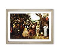 The Sermon of Saint John The Baptist by Pieter Bruegel The Elder Framed Print | A2 Oak Framed Wall Art | Ready to Hang | Modern Nature Picture | Living Room Bedroom Lounge Office