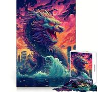 The Serpent Sea Guardian Teenagers 1000 Piece Jigsaw Puzzle Memory Gain Light Relax Design Assembly Wall Art Decor (38x26cm)
